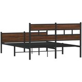  Okvir kreveta bez madraca smeđi hrast 137x190 cm izrađeno drvo | Eponuda.com