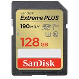 Sandisk SDXC 128GB EXTREME PLUS, 190/90MB/s, UHS-I, C10, U3, V30 SDSDXWA-128G-GNCIN | Shoptok.si