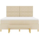 vidaXL Krevet s kutijom s madracem i klupom krem 180x200 cm tkanina | shoptok.hr