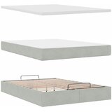  Otomanski krevet s madracem svijetlosivi 140x190 cm baršunasti | Eponuda.com