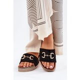Boto Womens Platform Sandals With Golden Decoration And Glitter Black Morisela | ePonuda.com