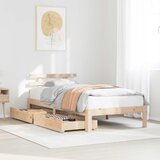 vidaXL Posteljni okvir s predali 90x190 cm trdna borovina Cene