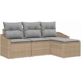  Set sofe 4 kom. Bež i svijetlo siva poliratan 178 x 117 x 85 cm | shoptok.hr