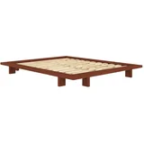 Bračni krevet od masivnog bora bez uzglavlja s podnicom 160x200 cm boje terakote Japan –