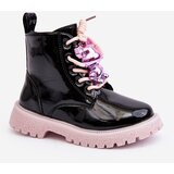 EVENTO Kids' Glossy Lined Boots with Black-Pink Decoration Bunnyjoy | Shoptok.si
