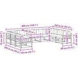  Set vanjskih sofa 9 kom. Prirodna i krem Smeđa 404 x 247,5 x 73 cm | shoptok.hr