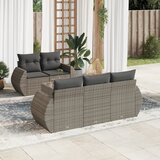 Maison Chic Seti vrtnega pohištva - Vrtna garnitura - Vrtni pohištvo set 6-delna z blazinami siv poli ratan, (21804276) | Shoptok.si