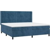  S oprugama i madracem tamnoplavi 200x200 cm baršunasti | shoptok.hr