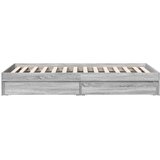 vidaXL Posteljni okvir s predali siva sonoma 75x190 cm inženirski les | Shoptok.si
