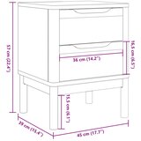  Noćni ormarić FLORO voštano smeđi 45x39x57 cm masivna borovina | shoptok.hr