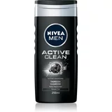 Nivea men active clean gel za tuširanje za tijelo, lice i kosu 250 ml za muškarce