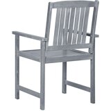  Vrtne stolice s jastucima 4 kom sive od masivnog drva bagrema | shoptok.hr