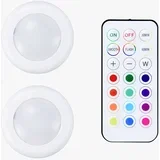 remote controlled 16-color rgbw puck lights (2pcs) (B-KC007)