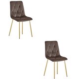 Libra stolica - tamnosmeđi baršun / zlatne noge x 2 | shoptok.hr
