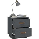  Nočna omarica 2 kosa siva 40x34x45 cm trdna borovina, (20734509) | Shoptok.si