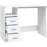 vidaXL Pisalna miza s predali bela 102x50x76 cm inženirski les | Shoptok.si