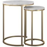 CosmoLiving by Cosmopolitan Bele/v zlati barvi okrogle mizice v kompletu 2 ks v marmornem dekorju ø 45 cm Amelia – Cene