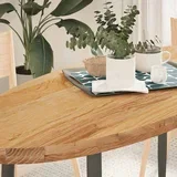ploča svjetlosmeđa 140x60x4 cm ovalna masivna hrastovina