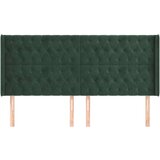  Vzglavje z ušesi temno zeleno 203x16x118/128 cm žamet, (20936332) | Shoptok.si