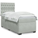  Box spring krevet s madracem svjetlosivi 90x190 cm baršunasti | shoptok.hr