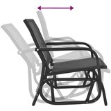  Vrtne stolice ljuljačke 2 kom crne 61x76x87 cm tekstil i čelik | shoptok.hr