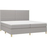  Krevet s oprugama i madracem svjetlosivi 200 x 200cm od tkanine | shoptok.hr