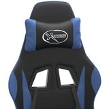 vidaXL Vrtljiv gaming stol črno in modro umetno usnje, (21377115) | Shoptok.si