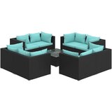  9-dijelna vrtna garnitura od poliratana s jastucima crna | shoptok.hr