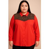 Fenzy Plus Size Bluza S Leopard Printom, Crvena | shoptok.hr