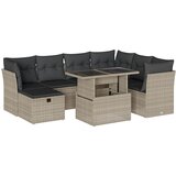 Maison Chic Seti vrtnega pohištva - Vrtna garnitura - Vrtni pohištvo set 8-delna z blazinami sv. siv poli ratan, (21799375) | Shoptok.si