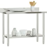 vidaXL Kuhinjski radni stol 110 x 55 x 93 cm od nehrđajućeg čelika | shoptok.hr