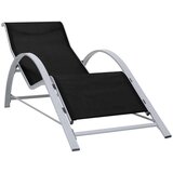  Ležalnik 2 kosa z mizico aluminij črne barve | Shoptok.si