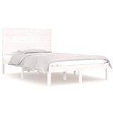 Maison Chic Posteljni okvir - Dvoposteljna postelja - Zakonska postelja bel iz trdnega lesa 135x190 cm-J10119, (21776027) | Shoptok.si
