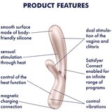 Satisfyer Hot Lover - pametni ogrevani vibrator za polnjenje (srebrn) | Shoptok.si