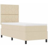  Krevet s opruga kutije s uzglavljem Krema 80 x 200 cm tkanina | shoptok.hr