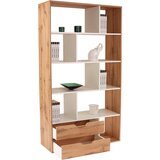 CARRYHOME predelna stena 110/185/32 cm bela, barve hrasta, svetlo rjava | Shoptok.si