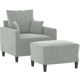 vidaXL Fotelj s stolčkom za noge svetlo siv 60 cm žamet | Shoptok.si