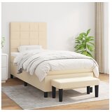  Box spring postelja z vzmetnico krem 90x200 cm blago | Shoptok.si
