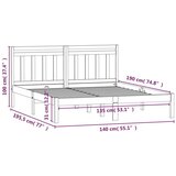  Posteljni okvir iz trdnega lesa 135x190 cm 4FT6 | Shoptok.si