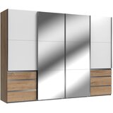 MID.YOU omara z drsnimi vrati, bela, barve hrasta | Shoptok.si