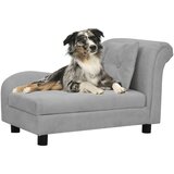 vidaXL Pasji kavč z blazino siv 83x44x44 cm pliš Cene
