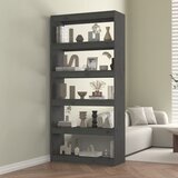 vidaXL knjižna omara/pregrada siva 80x30x167,4 cm trdna borovina Cene