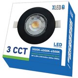 Xled 3W-6.5W 3CCT crni Ugradni okrugli LED panel CCT 3 nivoa 3W-4.8W-6.5W/240lm-400lm-500lm,220-240V | Eponuda.com