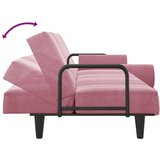  Kauč na razvlačenje s naslonima za ruke ružičasti baršunasti | shoptok.hr