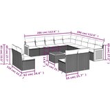 vidaXL 14-dijelni set vrtnih sofa s jastucima poliratan Bež | shoptok.hr