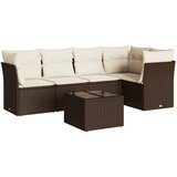  6-dijelni set vrtnih sofa od poliratana s jastucima smeđi | shoptok.hr
