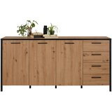 Mömax komoda kirikus, črna, barva hrasta | Shoptok.si