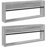 Polica za časopise s policom 2 pcs Siva Sonoma 80 x 12 x 30 cm | shoptok.hr