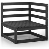  Sedežna garnitura 5-delna črna trdna borovina | Shoptok.si