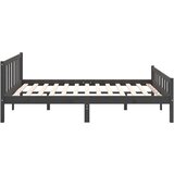  Posteljni okvir siv iz trdnega lesa 140x190 cm, (20645632) | Shoptok.si